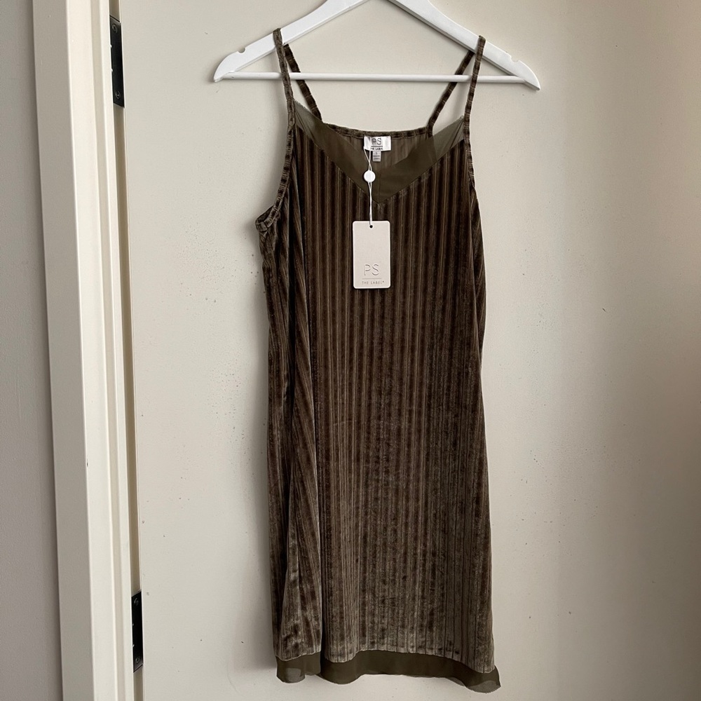 PS The Label The Cure Slip Dress in Khaki
